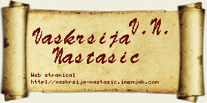 Vaskrsija Nastasić vizit kartica